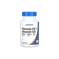 Nutricost, Vitamina K2 + vitamina D3`` 120 cápsulas blandas