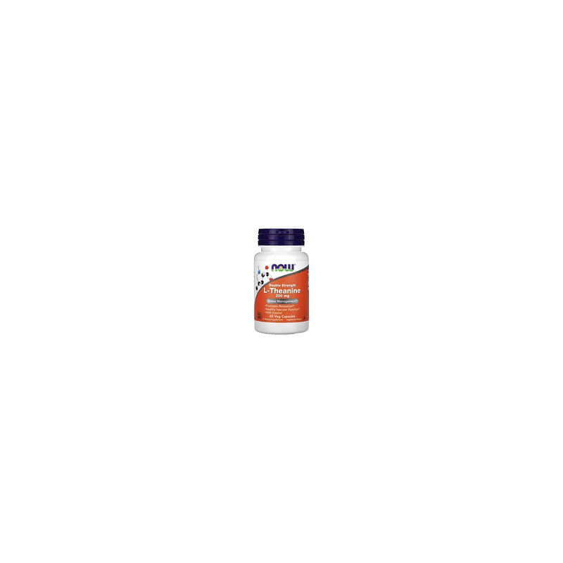 NOW Foods, L-teanina, Doble concentración, 200 mg, 60 cápsulas vegetales