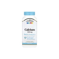 21st Century, Calcio más vitamina D3, 1000 mg, 90 comprimidos