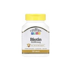 21st Century, Biotina, 10.000 mcg, 120 comprimidos
