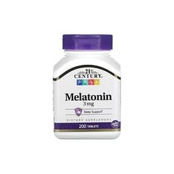 21st Century, Melatonina, 3 mg, 200 comprimidos