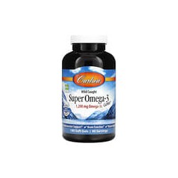 Carlson, Super Omega-3 Gems, Suplemento de omega-3 provenientes de peces capturados en estado salvaje, 1200 mg, 180 cápsulas bla