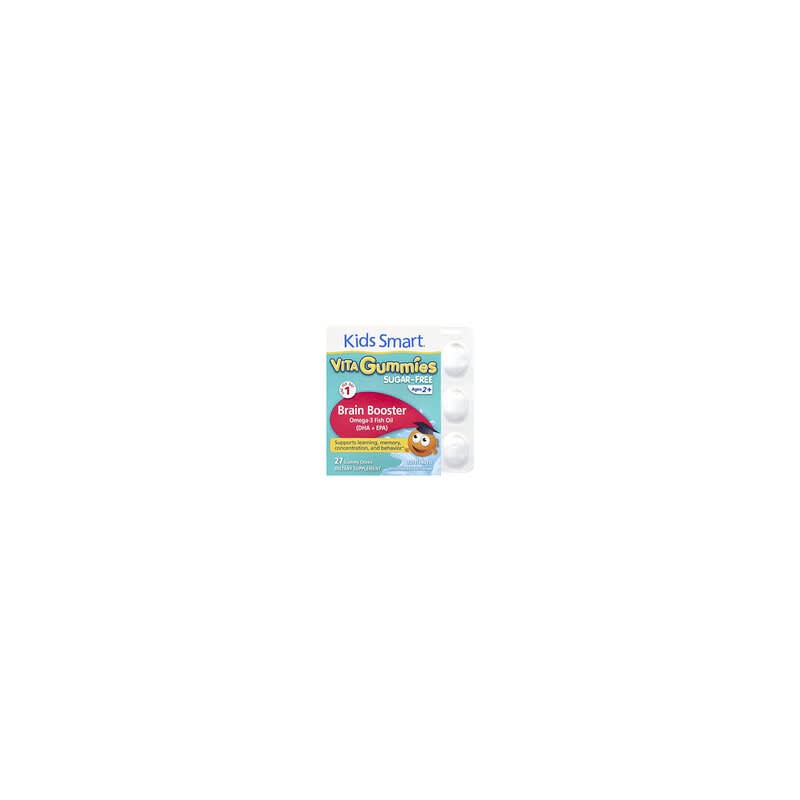 Kids Smart, Kids Smart®, Gomitas Vita, Potenciador del cerebro, Sin azúcar, Para niños de 2 años en adelante, Tutti Frutti, 27 g