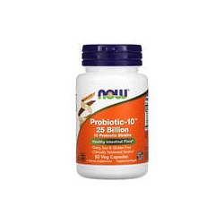 NOW Foods, Probiotic-10, 25.000 millones, 50 cápsulas vegetales