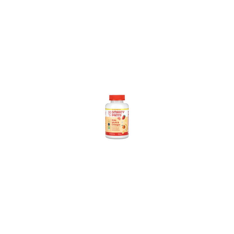 SmartyPants, Fórmula para niños, Suplemento multivitamínico con omega-3, Fresa, plátano, naranja y limón, 120 gomitas