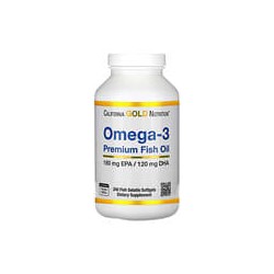 California Gold Nutrition, Omega-3, Aceite de pescado prémium, 240 cápsulas blandas de gelatina de pescado