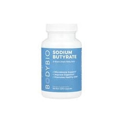 BodyBio, Butirato de sodio, 100 cápsulas sin OGM