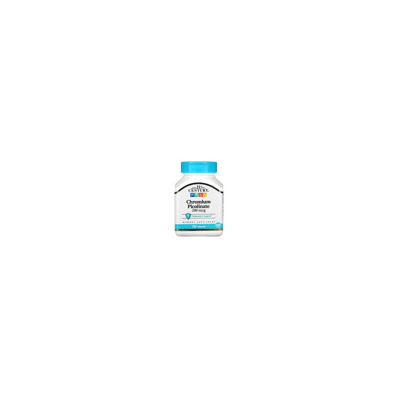 21st Century, Picolinato de cromo, 200 mcg, 100 comprimidos