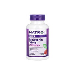Natrol, Melatonina, Disolución rápida, Concentración máxima, Fresa, 10 mg, 100 comprimidos