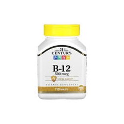 21st Century, Vitamina B12, 500 mcg, 110 comprimidos