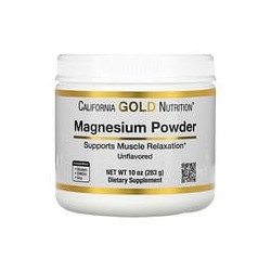 California Gold Nutrition, Magnesio en polvo para preparar bebidas, Sin sabor, 283 g (10 oz)