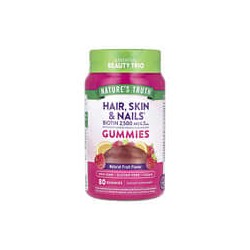 Nature's Truth, Suplemento para favorecer el cabello, la piel y las uñas, Frutas naturales, 2500 mcg, 80 gomitas (1250 mcg por g