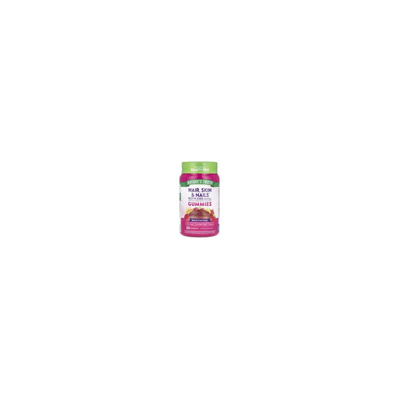 Nature's Truth, Suplemento para favorecer el cabello, la piel y las uñas, Frutas naturales, 2500 mcg, 80 gomitas (1250 mcg por g