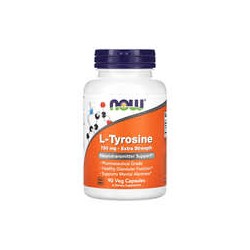 NOW Foods, L-Tirosina, Extra Fuerza, 750 mg, 90 cápsulas vegetales