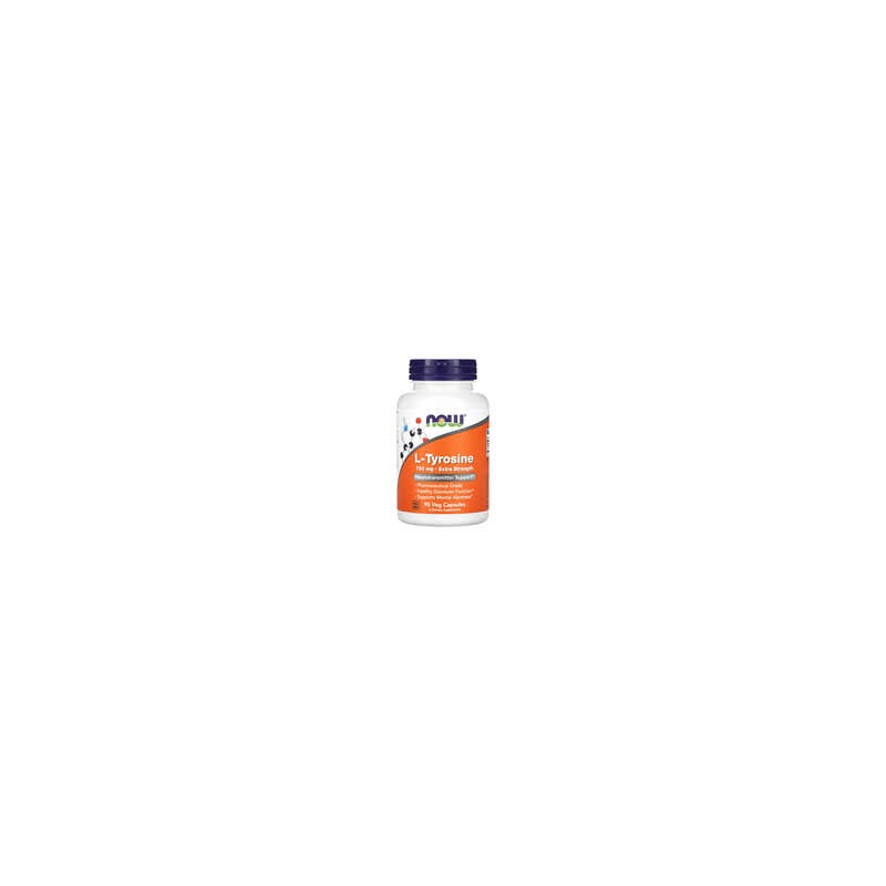 NOW Foods, L-Tirosina, Extra Fuerza, 750 mg, 90 cápsulas vegetales
