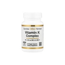 California Gold Nutrition, Vitamina K, 120 mcg, 60 cápsulas vegetales