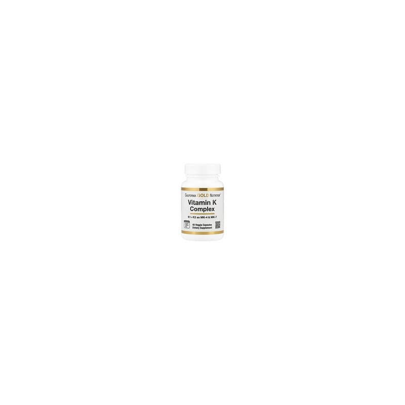 California Gold Nutrition, Vitamina K, 120 mcg, 60 cápsulas vegetales