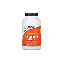 NOW Foods, Taurina de doble concentración, Suplemento alimentario, 1000 mg, 250 cápsulas vegetales