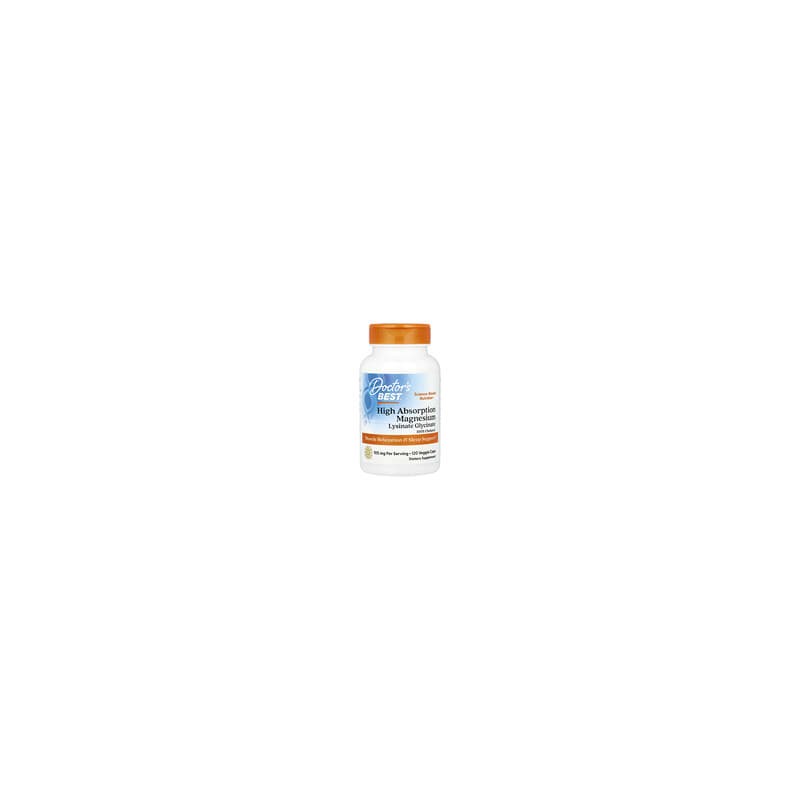 Doctor's Best, Magnesio de alta absorción, 105 mg, 120 cápsulas vegetales (52,5 mg por cápsula)