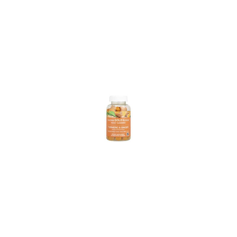 California Gold Nutrition, Gomitas con cúrcuma y jengibre, Sabor natural a frutas tropicales, 90 gomitas vegetales
