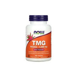NOW Foods, TMG, Suplemento de refuerzo hepático, 1000 mg, 100 comprimidos