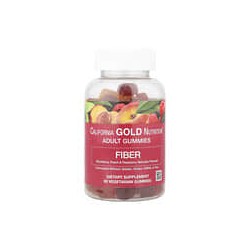 California Gold Nutrition, Gomitas con fibra, Sabor natural a zarzamora, melocotón y frambuesa, 90 gomitas vegetales