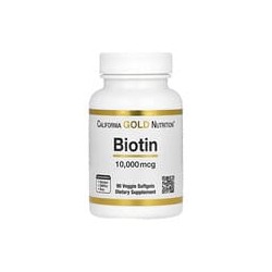 California Gold Nutrition, Biotina, 10.000 mcg, 90 cápsulas blandas vegetales