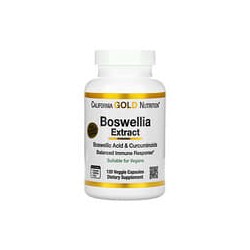 California Gold Nutrition, Extracto de Boswellia con extracto de cúrcuma, 500 mg, 120 cápsulas vegetales (250 mg por cápsula)