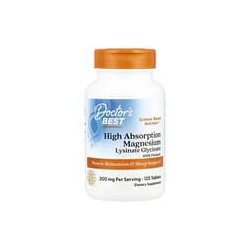 Doctor's Best, Magnesio de alta absorción, 100 mg, 120 comprimidos