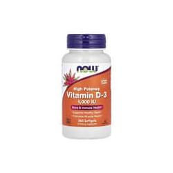 NOW Foods, Vitamina D3, Alta potencia, 1000 UI, 360 cápsulas blandas