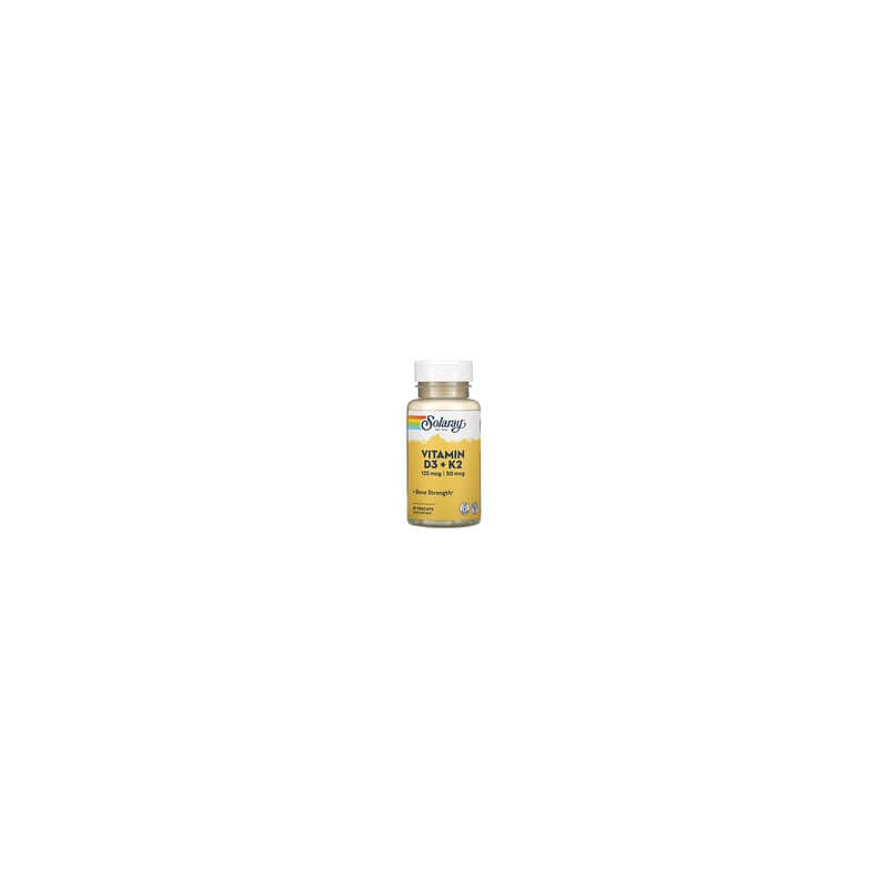 Solaray, Vitaminas D3 y K2, Sin soya, 60 cápsulas vegetales