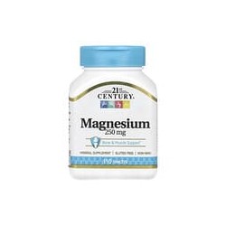 21st Century, Magnesio, 250 mg, 110 comprimidos