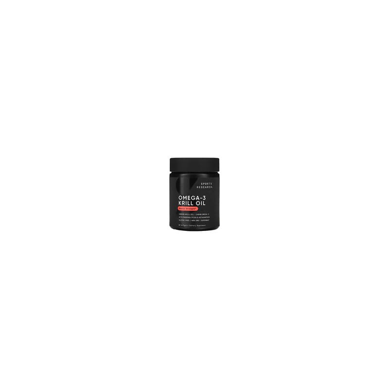 Sports Research, Aceite de kril con omega-3, Doble concentración, 1000 mg, 60 cápsulas blandas