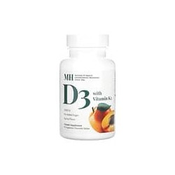 Michael's Naturopathic, Vitamina D3 con vitamina K2, Albaricoque, 5000 UI, 90 comprimidos masticables vegetales