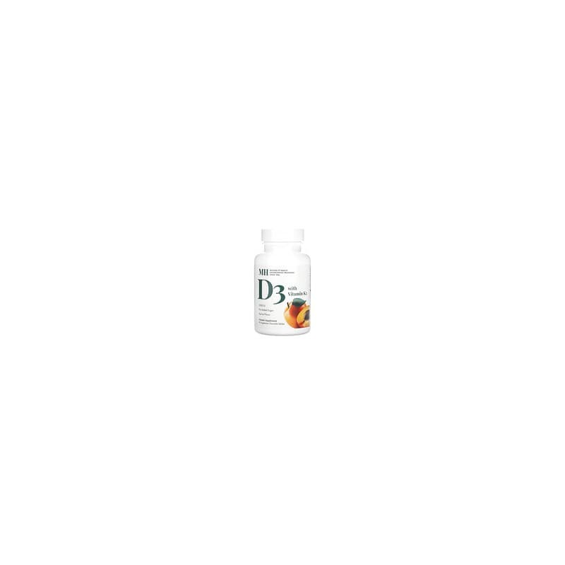 Michael's Naturopathic, Vitamina D3 con vitamina K2, Albaricoque, 5000 UI, 90 comprimidos masticables vegetales