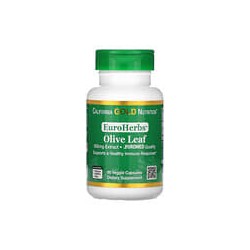 California Gold Nutrition, EuroHerbs, Extracto de hoja de olivo, Calidad Euromed, 500 mg, 60 cápsulas vegetales