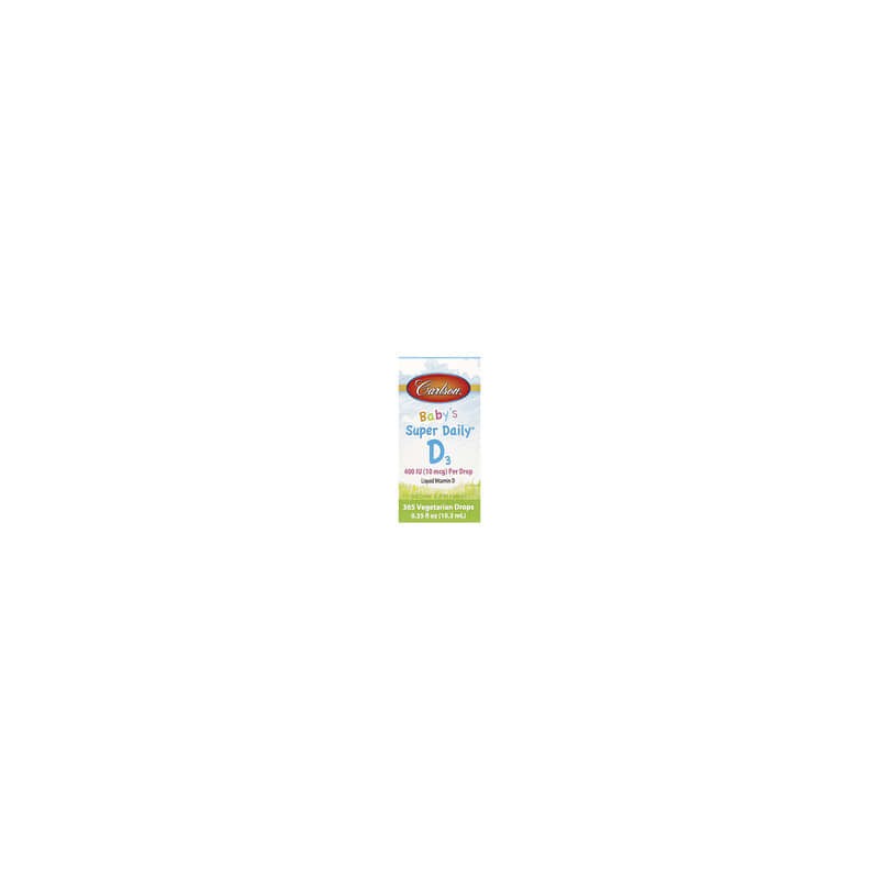Carlson, D3 superdiaria para bebés, 10 mcg (400 UI), 10,3 ml (0,35 oz. Líq.)