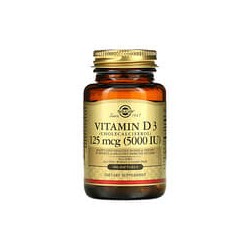 Solgar, Vitamina D3 (colecalciferol), 125 mcg (5000 UI), 100 cápsulas blandas