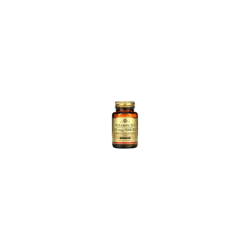 Solgar, Vitamina D3 (colecalciferol), 125 mcg (5000 UI), 100 cápsulas blandas
