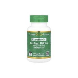 California Gold Nutrition, EuroHerbs™, Extracto de Ginkgo biloba, Calidad Euromed, 120 mg, 60 cápsulas vegetales
