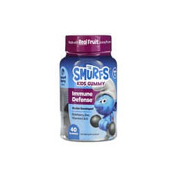 The Smurfs, Gomitas para niños, Protección para el sistema inmunitario, De 3 años en adelante, Baya pitufo, 40 gomitas