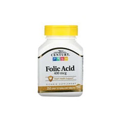21st Century, Ácido fólico, 400 mcg, 250 comprimidos fáciles de ingerir