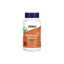 NOW Foods, Sambucus, zinc y vitamina C, 60 pastillas