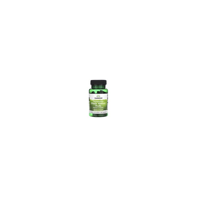 Swanson, Cáscaras de nuez negra de espectro completo, 500 mg, 60 cápsulas