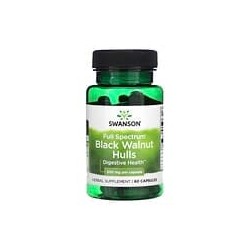 Swanson, Cáscaras de nuez negra de espectro completo, 500 mg, 60 cápsulas