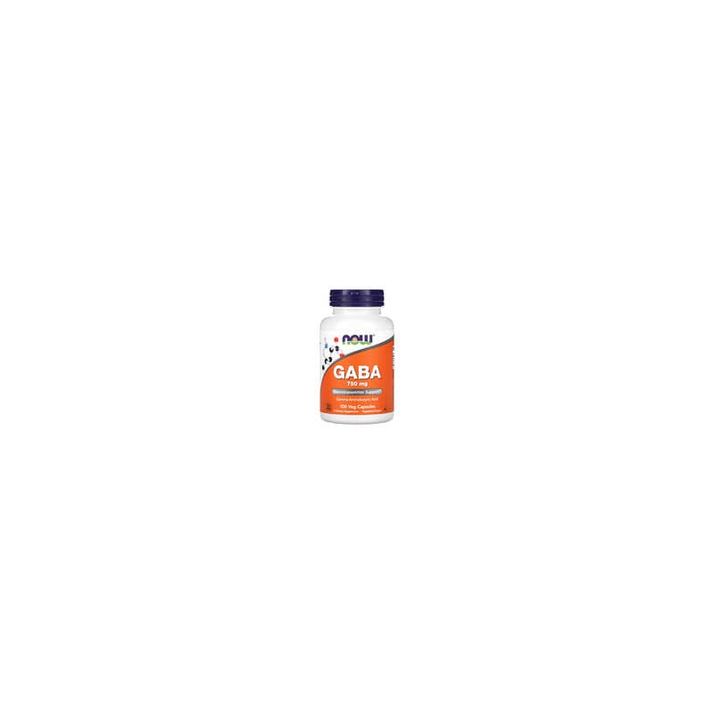 NOW Foods, GABA con vitamina B6, 750 mg, 100 cápsulas vegetales