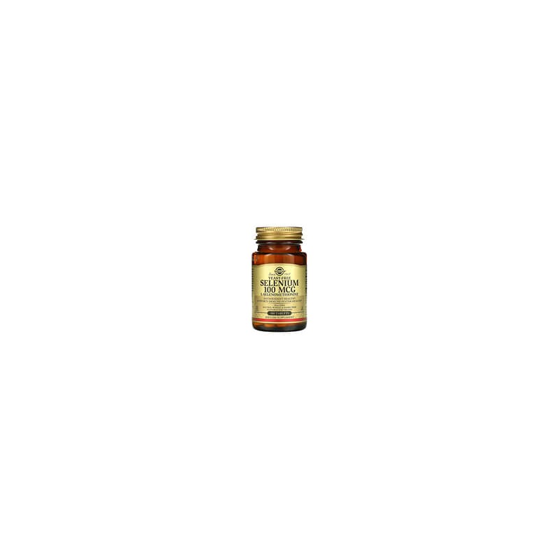 Solgar, Selenio, Sin levadura, 100 mcg, 100 comprimidos