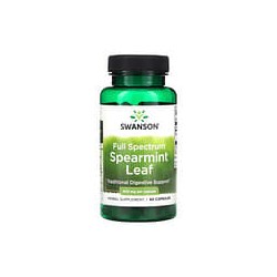 Swanson, Hoja de hierbabuena de espectro completo, 400 mg, 60 cápsulas