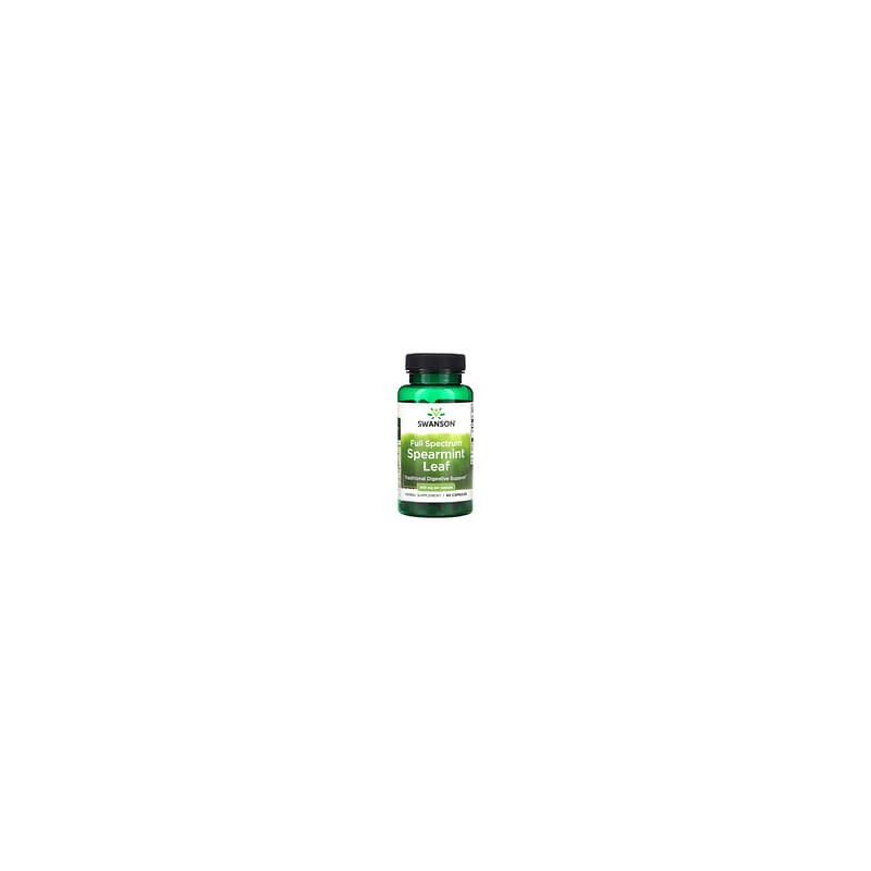 Swanson, Hoja de hierbabuena de espectro completo, 400 mg, 60 cápsulas