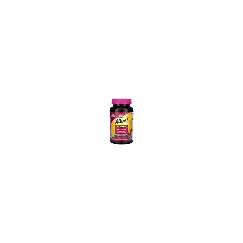 Nature's Way, Alive!, Gomitas multivitamínicas prémium para mujeres, Asaí, uva, cereza y arándano azul, 75 gomitas